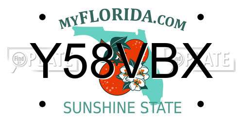 Y58VBX Florida License Plate