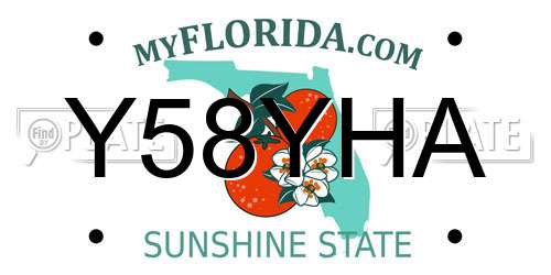 Y58YHA Florida License Plate