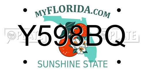 Y598BQ Florida License Plate