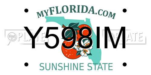 Y598IM Florida License Plate