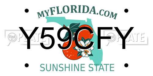 Y59CFY Florida License Plate