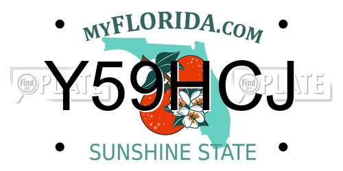 Y59HCJ Florida License Plate