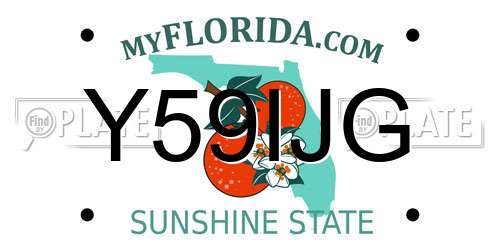 Y59IJG Florida License Plate