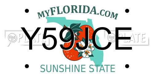 Y59JCE Florida License Plate