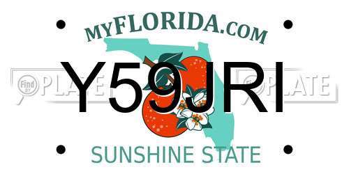 Y59JRI Florida License Plate