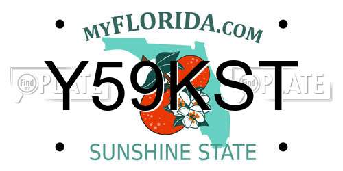 Y59KST Florida License Plate