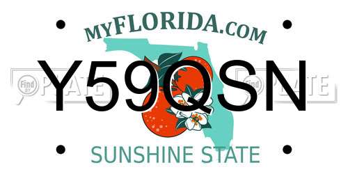 Y59QSN Florida License Plate