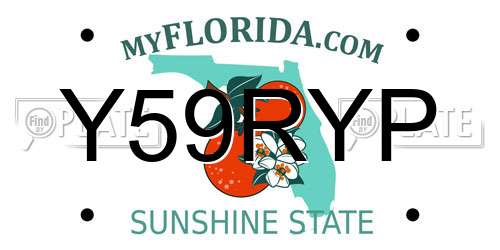 Y59RYP Florida License Plate