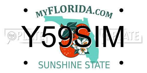 Y59SIM Florida License Plate