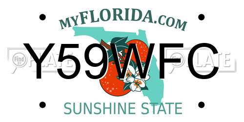Y59WFC Florida License Plate