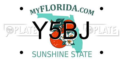 Y5BJ Florida License Plate