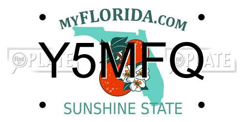 Y5MFQ Florida License Plate