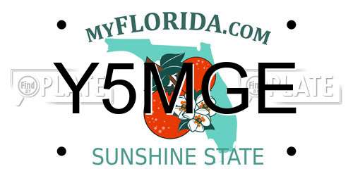 Y5MGE Florida License Plate