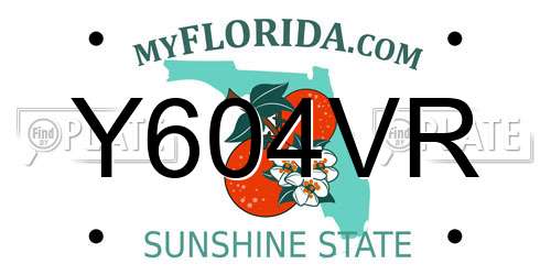 Y604VR Florida License Plate