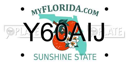 Y60AIJ Florida License Plate