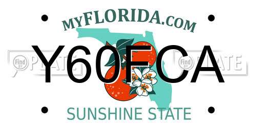 Y60FCA Florida License Plate