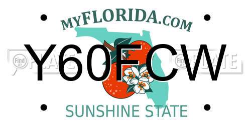 Y60FCW Florida License Plate