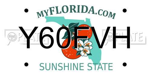 Y60FVH Florida License Plate