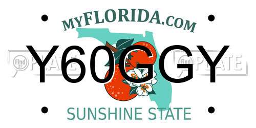 Y60GGY Florida License Plate