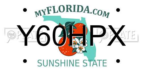 Y60HPX Florida License Plate