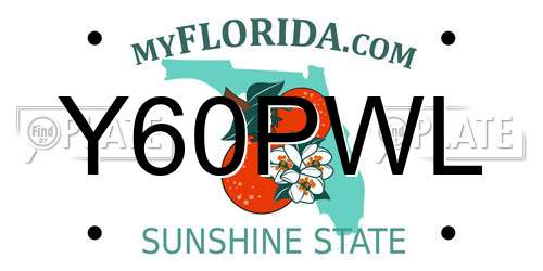 Y60PWL Florida License Plate