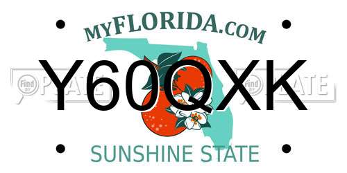 Y60QXK Florida License Plate
