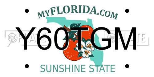 Y60TGM Florida License Plate