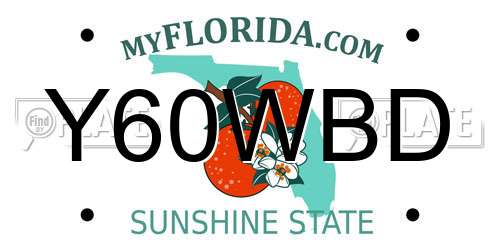 Y60WBD Florida License Plate