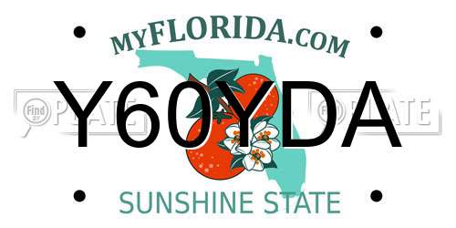 Y60YDA Florida License Plate
