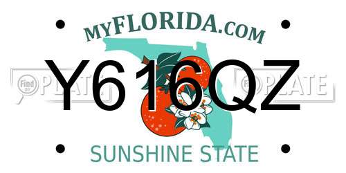 Y616QZ Florida License Plate