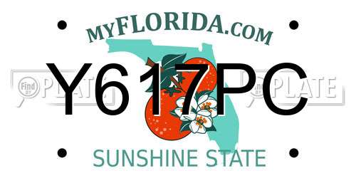 Y617PC Florida License Plate