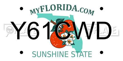 Y61CWD Florida License Plate