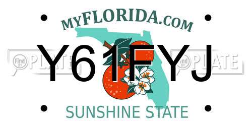 Y61FYJ Florida License Plate