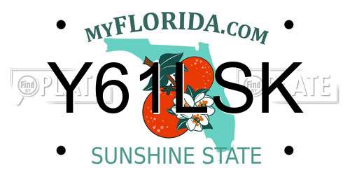 Y61LSK Florida License Plate