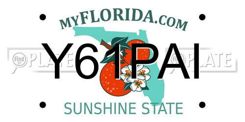 Y61PAI Florida License Plate