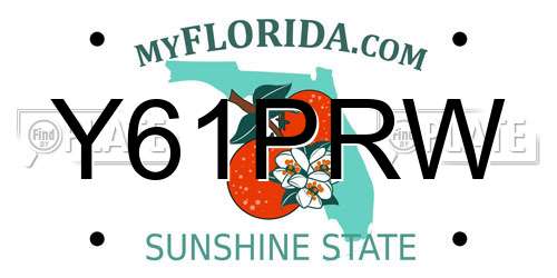 Y61PRW Florida License Plate