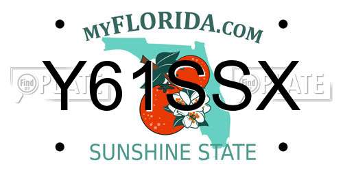 Y61SSX Florida License Plate
