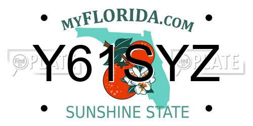 Y61SYZ Florida License Plate