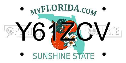 Y61ZCV Florida License Plate