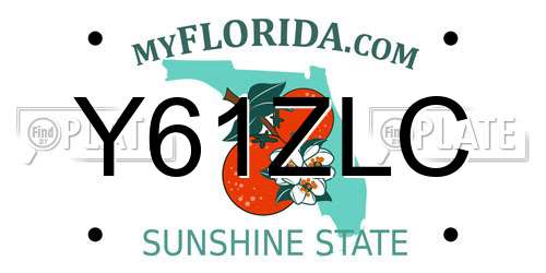 Y61ZLC Florida License Plate