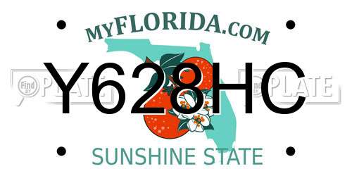 Y628HC Florida License Plate