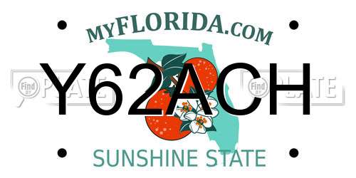 Y62ACH Florida License Plate