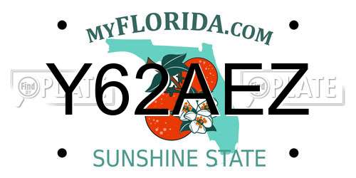 Y62AEZ Florida License Plate