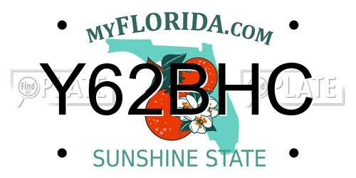 Y62BHC Florida License Plate