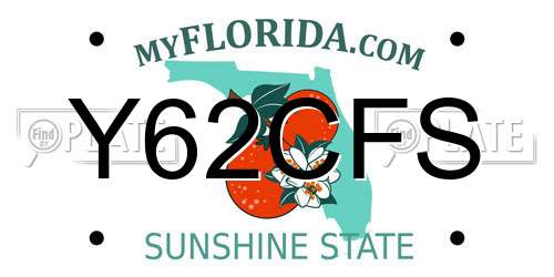 Y62CFS Florida License Plate