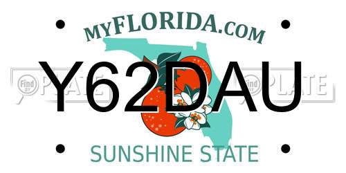 Y62DAU Florida License Plate