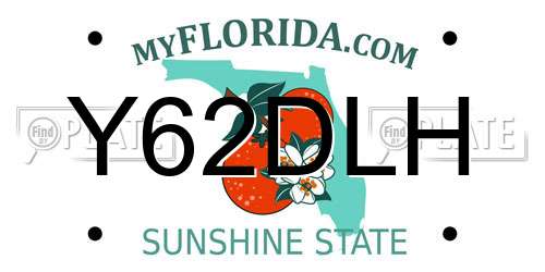 Y62DLH Florida License Plate