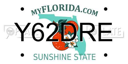 Y62DRE Florida License Plate