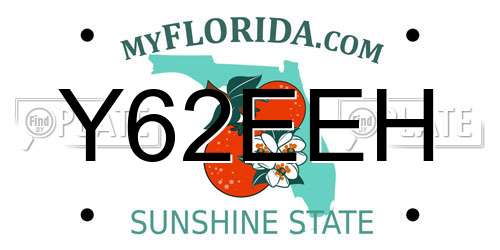 Y62EEH Florida License Plate