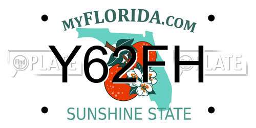 Y62FH Florida License Plate
